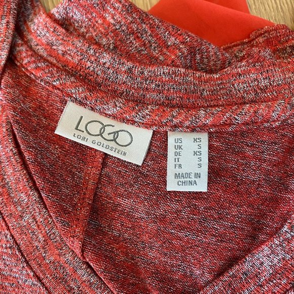 LOGO Lori Goldstein Space Dye Sweater Tank Top XS Sleeveless Guava Red A302429 - Picture 5 of 10